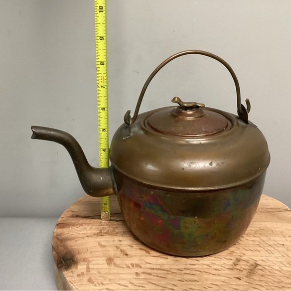 🟡 Vintage - ? Antique ? - Copper Tea Pot / Kettle - Unique / Rare & Beautiful - Picture 13 of 16
